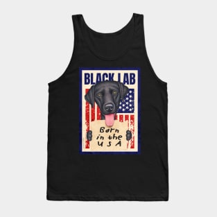 funny cute red white and blue with Black Lab USA patriotic Tank Top